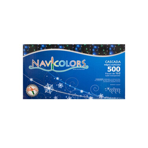 Serie Cascada Luz Multicolor 500 Led 8 Funciones 9 Metros Cable Transparente