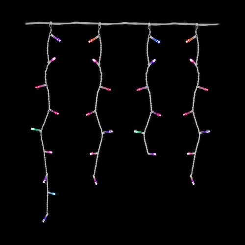 Serie Cascada Luz Multicolor 500 Led 8 Funciones 9 Metros Cable Transparente