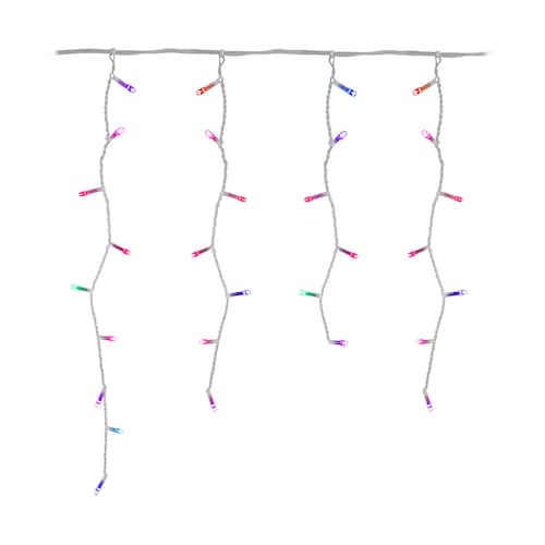 Serie Cascada Luz Multicolor 500 Led 8 Funciones 9 Metros Cable Transparente