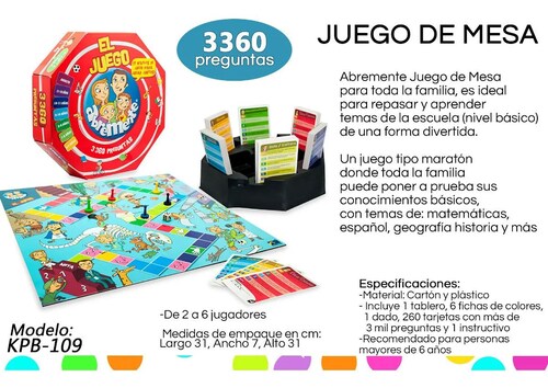 Abremente Juego Mesa Fiesta Aprndizje Niños Adultos Familiar.