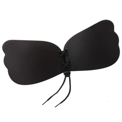 Bra Invisible Brasier Copa B Color Negro Push Up Sin Tirantes Moda Mujer