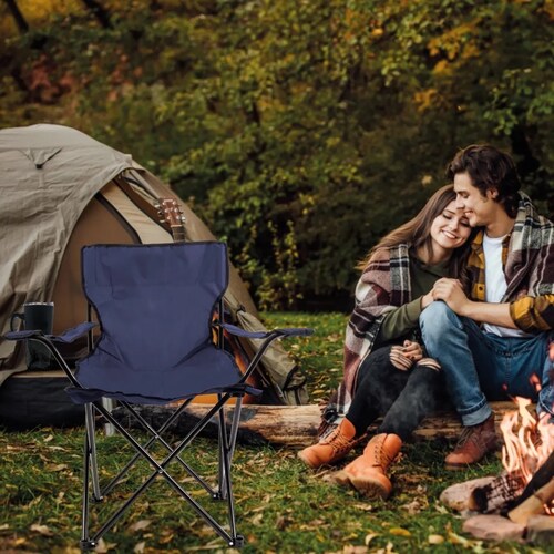 Silla plegable para camping Azul.