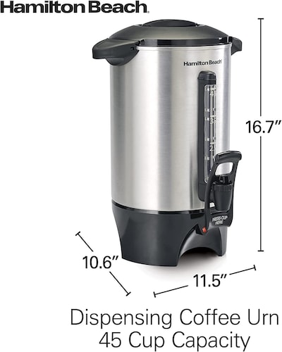 Hamilton Beach 40519 - Urna de café (45 tazas, acero inoxidable)