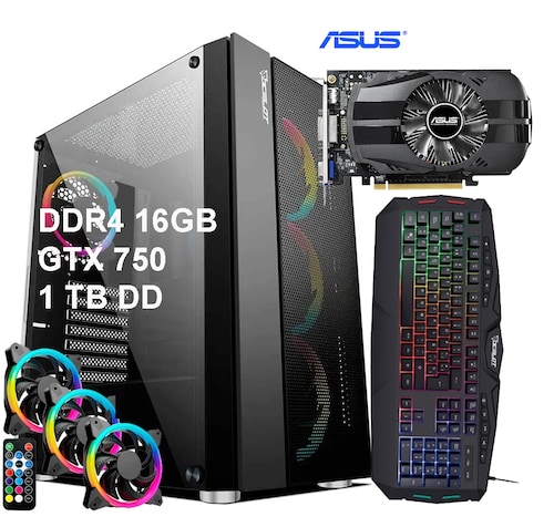 Pc CPU Computadora AMD Ryzen 5 Gamer 32Gb Ram, 960Gb SSD, HDMI, DVI, Tarjeta de video ASUS GTX 750.