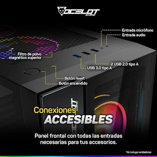 Pc CPU Computadora AMD Ryzen 5 Gamer 32Gb Ram, 960Gb SSD, HDMI, DVI, Tarjeta de video ASUS GTX 750.
