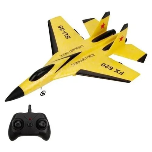 Avion Jet Caza Su35 Control Remoto Niños Fácil Anti Golpes
