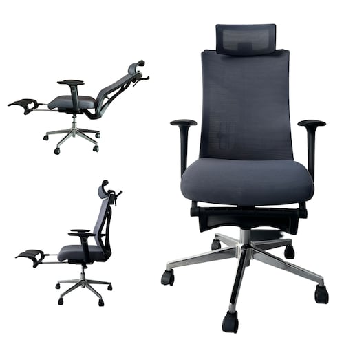 Silla de Oficina con cabecera, Soporte Lumbar y Soporte para pies Ajustable  Silla Gamer sillas para