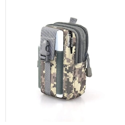 Bolsa Táctica Militar Para Celular Multiusos Gris Camuflaje