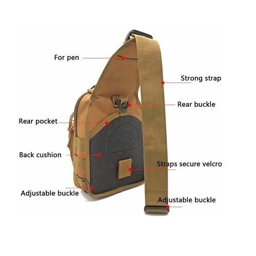 Mochila Pechera Táctica Militar  Senderismo Caki