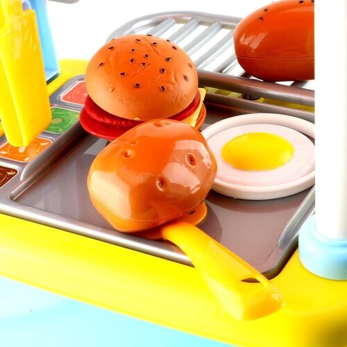 Cocina Carrito De Hamburgesas Juguete 33 Accesorios.