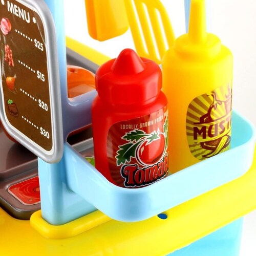 Cocina Carrito De Hamburgesas Juguete 33 Accesorios.