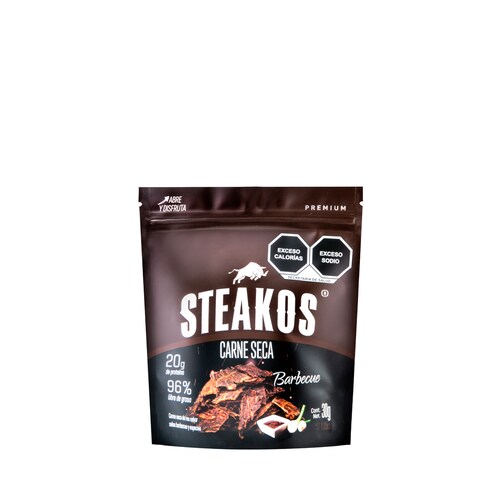 Carne Seca Steakos, Sabor BBQ, 30g