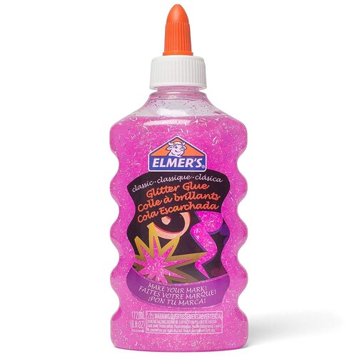 Elmer's Pegamento lavable con purpurina, botellas de 170 ml, 3 unidades, Azul/Rosa/Verde