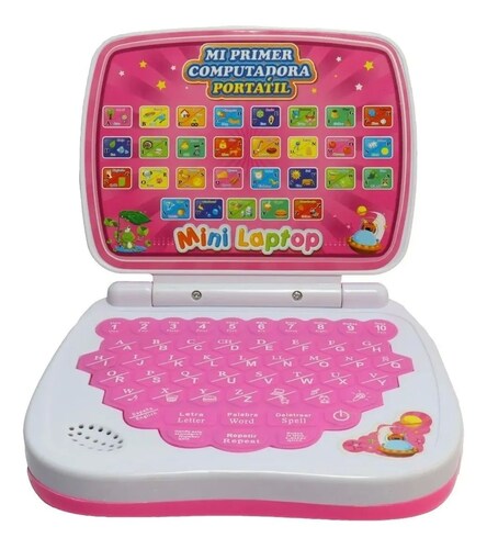 Mini laptop rosa infantil para niñas computadora.
