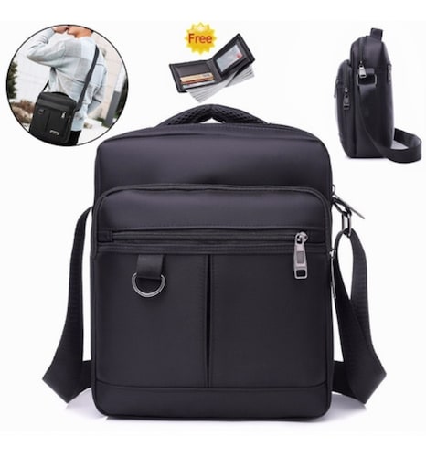 Bolso Mensajero y Billetera Negra