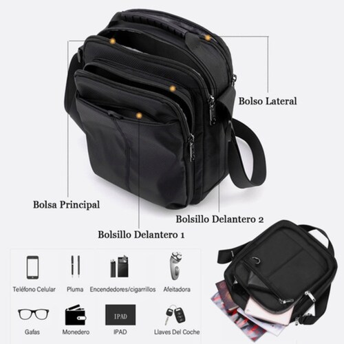 Bolso Mensajero y Billetera Negra