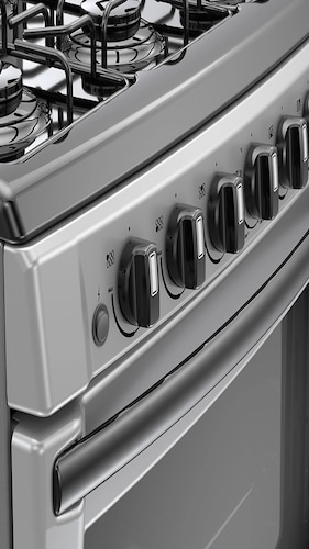 Acros Estufa y Horno de Gas 30" AF5001D, 6 Quemadores, Plata