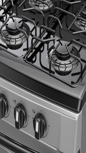 Acros Estufa y Horno de Gas 30" AF5001D, 6 Quemadores, Plata