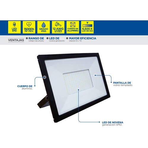 Reflector Led Delgado 150w Alta Potencia 12000lm Surtek