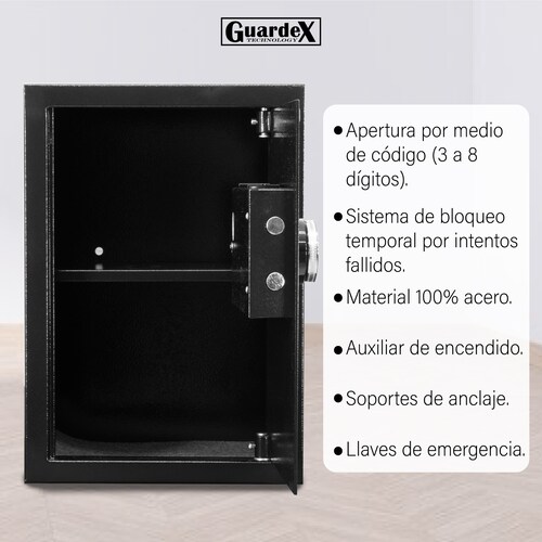Caja Fuerte Digital Biométrico Vertical Color Negro