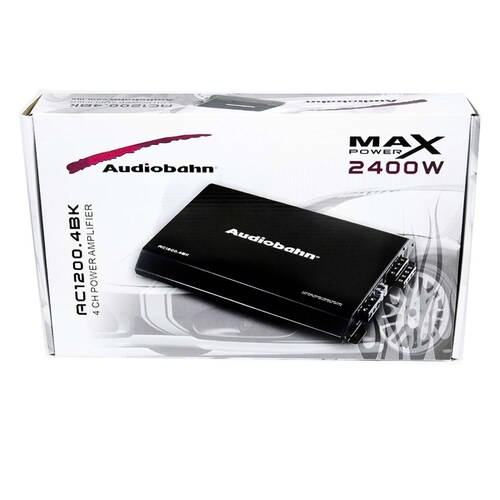 AMPLIFICADOR AUDIOBAHN AC1200 DE 4 CANALES SUBWOOFERS Y MEDIOS 2400W