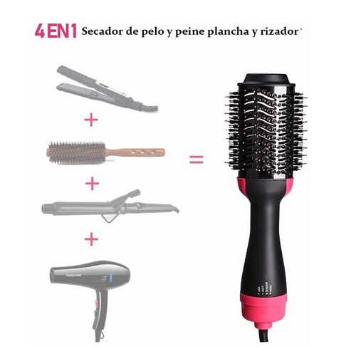 Cepillo Alisador/rizador Y Secador De Cabello Profesional