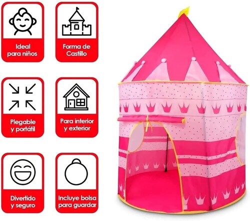 Casita de juegos Carpa Castillo de Princesa para Pequeñas Reinas