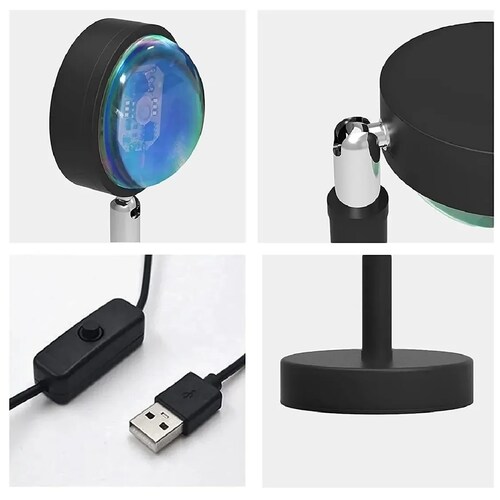Lámpara Noche 3d Proyector De Mesa Fondo Para Fotografías Rainbow