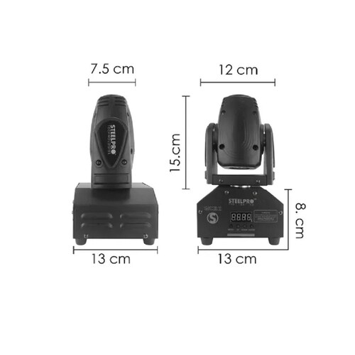 Steelpro Mini Cabeza Móvil Beam Rgbw, 4 En 1, 15 Watts