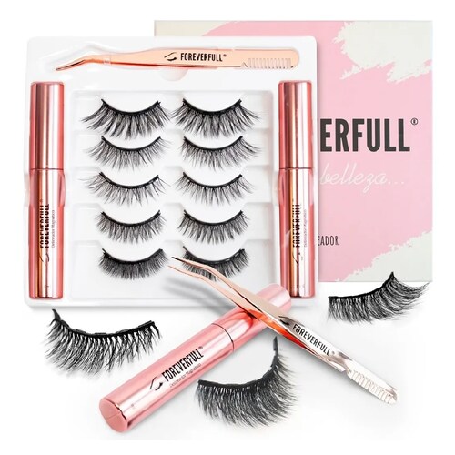 Kit De Pestañas Postizas 3d Magnéticas & Delineador De Ojos