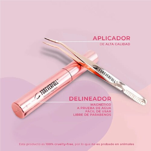 Kit De Pestañas Postizas 3d Magnéticas & Delineador De Ojos
