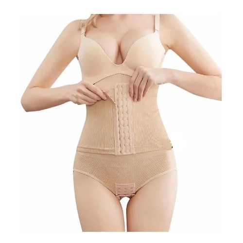 Panty Faja Calzón Levanta Pompa Doble Compresión Reductora Nude M/L