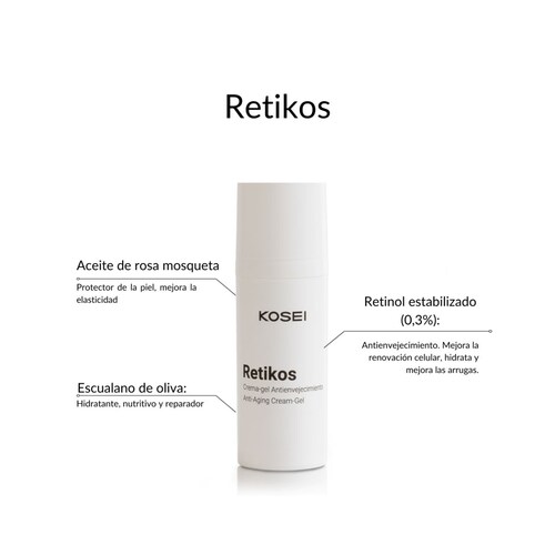 Crema antiarrugas con retinol al 0.3%, 50 ml, KOSEI Retikos