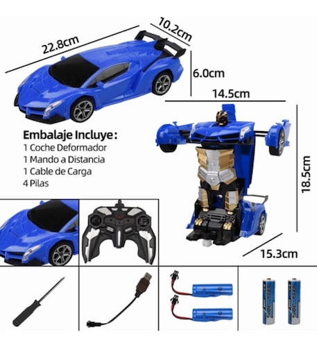 Coche de Control Remoto Transformable para Niños 3-12 Años - Juguete Teledirigido 2 en 1 Transformers, Recargable 2.4 GHz, Rotación 360° con LED - Ideal para Regalo de Cumpleaños, Navidad y Fiestas Coche de Control Remoto Transformable para Niños 3-12 Años - Juguete Teledirigido 2 en 1 Transformers, Recargable 2.4 GHz, Rotación 360° con LED - Ideal para Regalo de Cumpleaños, Navidad y Fiestas