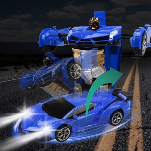 Coche Teledirigido 2 En 1 Transformers Azul