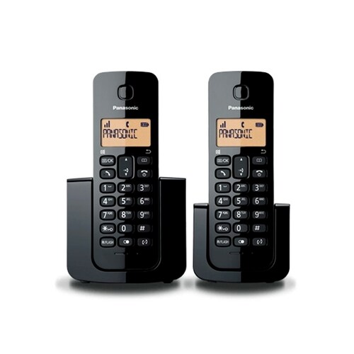 Panasonic Teléfono Inalámbrico con 2 Teléfonos Negro.