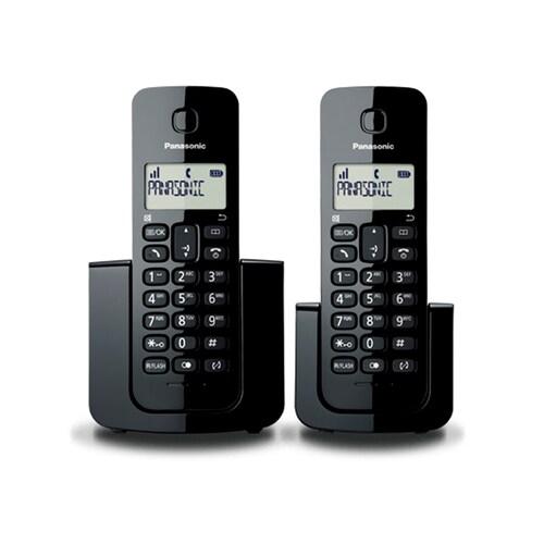 Panasonic Teléfono Inalámbrico con 2 Teléfonos Negro.