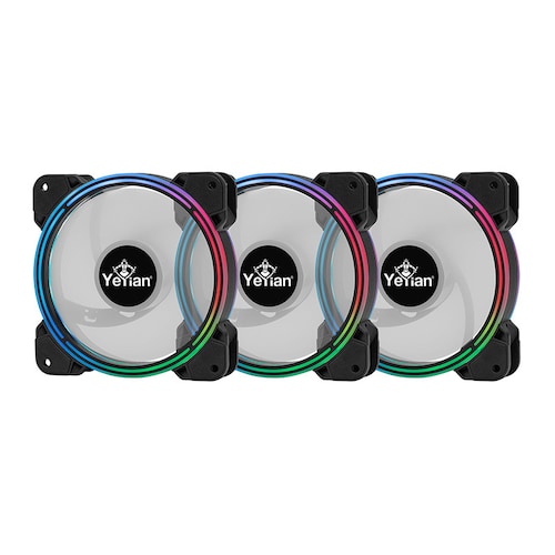 Kit de Ventiladores ARGB Yeyian Typhoon 120mm Tiras Led y Control Remoto 