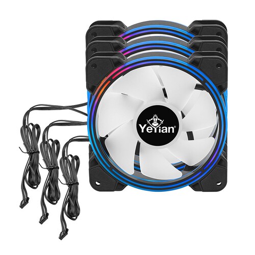 Kit de Ventiladores ARGB Yeyian Typhoon 120mm Tiras Led y Control Remoto 
