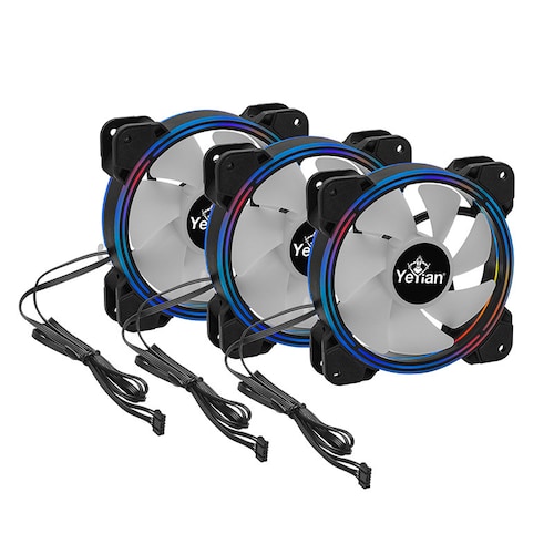 Kit de Ventiladores ARGB Yeyian Typhoon 120mm Tiras Led y Control Remoto 