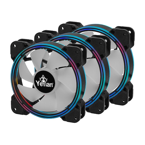 Kit de Ventiladores ARGB Yeyian Typhoon 120mm Tiras Led y Control Remoto 