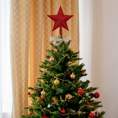 Estrella Para Arbol Navidad Diamantada 25 cm 
