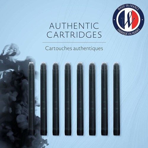 WATERMAN Cartuchos de Tinta estándar permanente, Color Negro