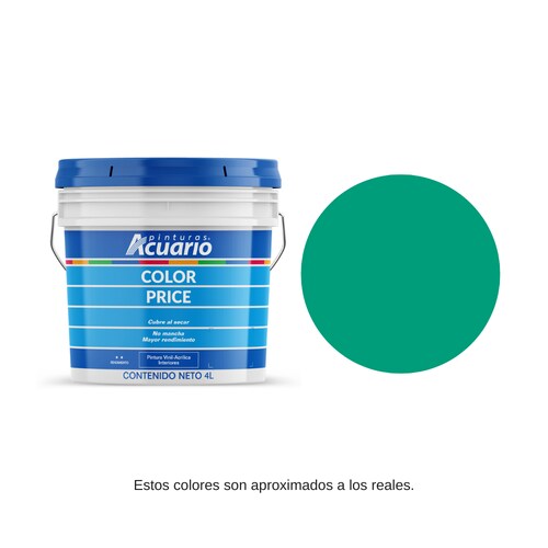 Pintura Color Price Color Verde Intenso 4 Lt Acuario VA81740