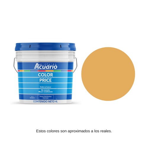 Pintura Color Price Color Ocre 4 Lt Acuario VA83040