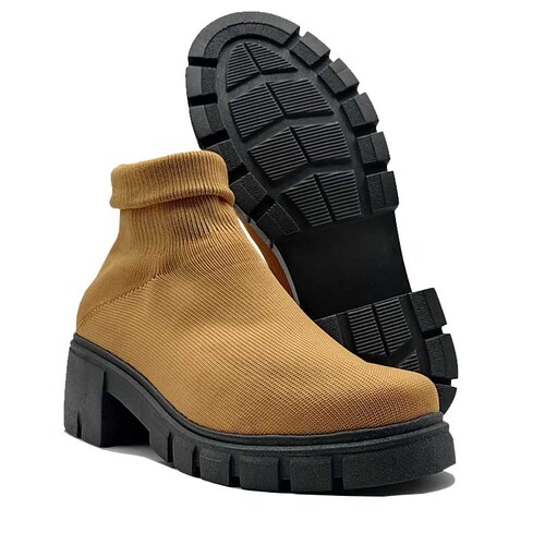 Botines 200 Jesse Love Café Miel Dama Mujer Niña Tacón Tela Cómodos
