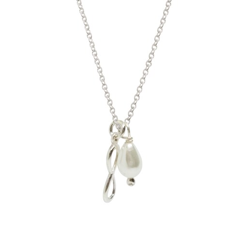 Dije Infinito con Perla Cultivada y Cadena de Plata .925 Por Anante Joyería.