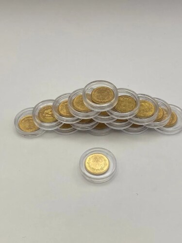 Moneda de oro 2 Pesos oro hidalgo En Su Capsula.