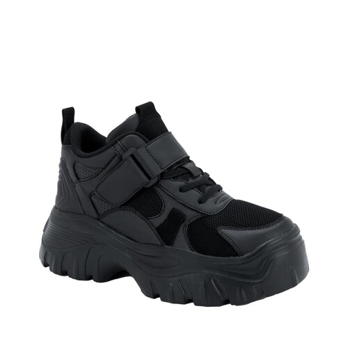 Tenis urbanos chunky color negro, marca Belinda Peregrin, mod. 1043002