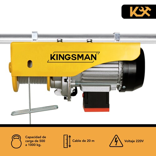 Polipasto Electrico Inalambrico Cable 20m 500 1000 Kg 220v